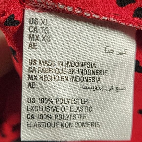 Maison Jules Heart-Print Smocked Top Sz XL - Picture 13 of 14